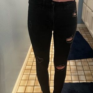 High Rise Super Skinny Ripped Jeans